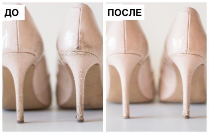 Francoski način za "brisanje" vse praske iz lakirane čevlje