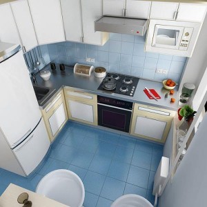Razporeditev kuhinjskih omaric v majhni sobi