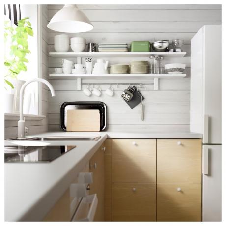 Kuhinjske omare Ikea (36 fotografij): video navodila za namestitev stenskih omar z lastnimi rokami, mere, cena, fotografija