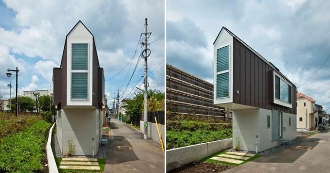 Ozka hiša na Japonskem.