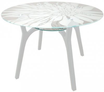 Oblikovana steklena kuhinjska miza z vzorcem