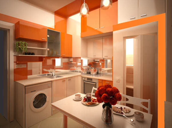 Sijajno oranžna je vedno zmagovalni naglas kuhinje - oranžna