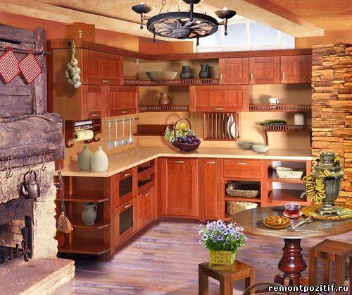 Kuhinja v podeželskem slogu je idealna za zasebni dom