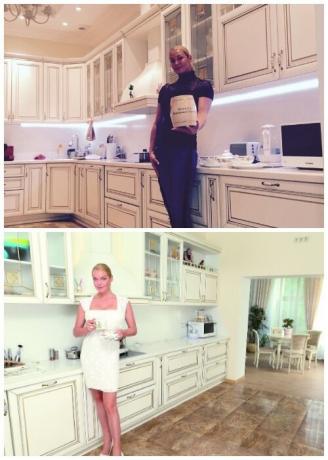 Anastasia Volochkova v svoji kuhinji.