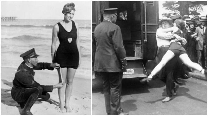 Ženske v "nespodobne" kopalk je treba aretiran! (Th 1920, ZDA). 
