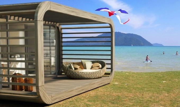 Coodo - modularni dom, ki jih lahko dajo na plaži.