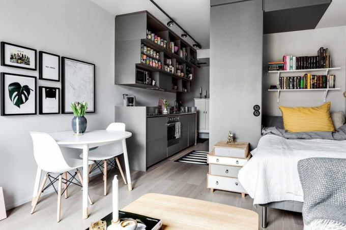 Kje za shranjevanje stvari v majhnem stanovanju: 9 ideje oblikovalcev