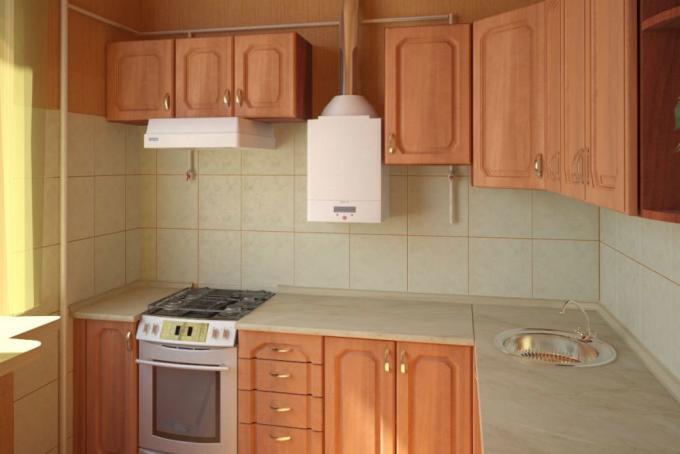 Kuhinja s plinskim grelnikom vode: kako ga prikriti z lastnimi rokami, navodila, foto in video vadnice