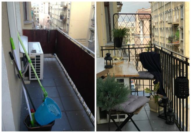 Balkon: pred in po