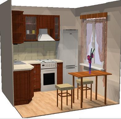 Majhna kuhinja: pohištvo - 6 metrov je dovolj za vse, kar potrebujete.