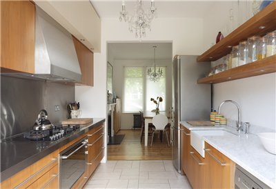 Dolga ozka kuhinja - postavitev (41 fotografij) udobnega prostora