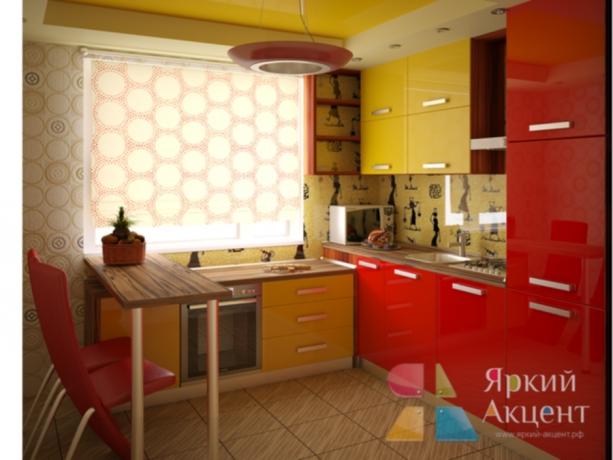 Kombinirane kuhinje (45 fotografij): kako narediti rumeno-rdeči kuhinjski set z lastnimi rokami, navodila, foto in video vadnice