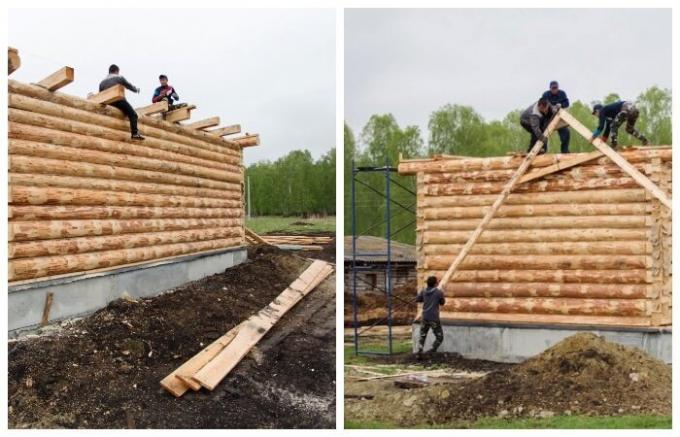Izgradnja dveh več hiš za prihodnje kmete (Sultanov, Chelyabinsk Region).
